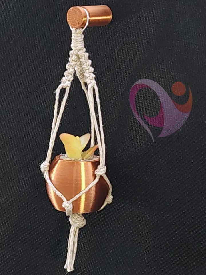 Mini Plant Refrigerator Magnet Tiny Succulent Macrame Hanger for Fridge Unique Gift for Plant Lovers Boho Kitchen Decor Under 10
