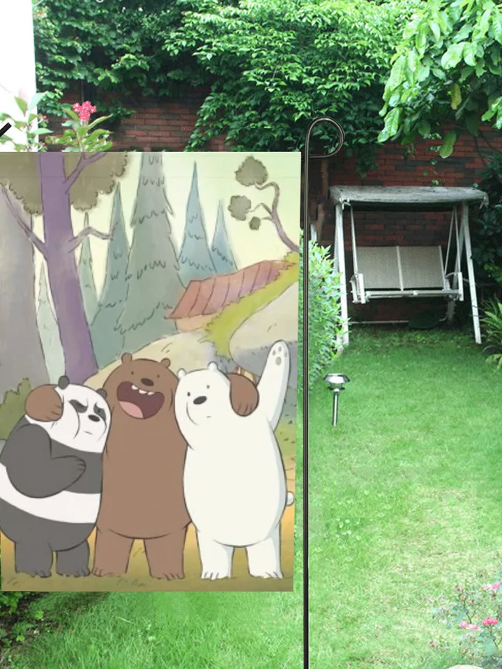 We Bare Bears Garden Flag