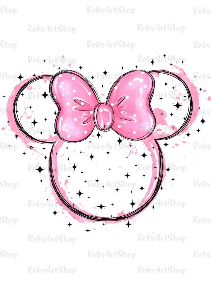 Розовые мышиные уши PNG клипарт сублимационный дизайн