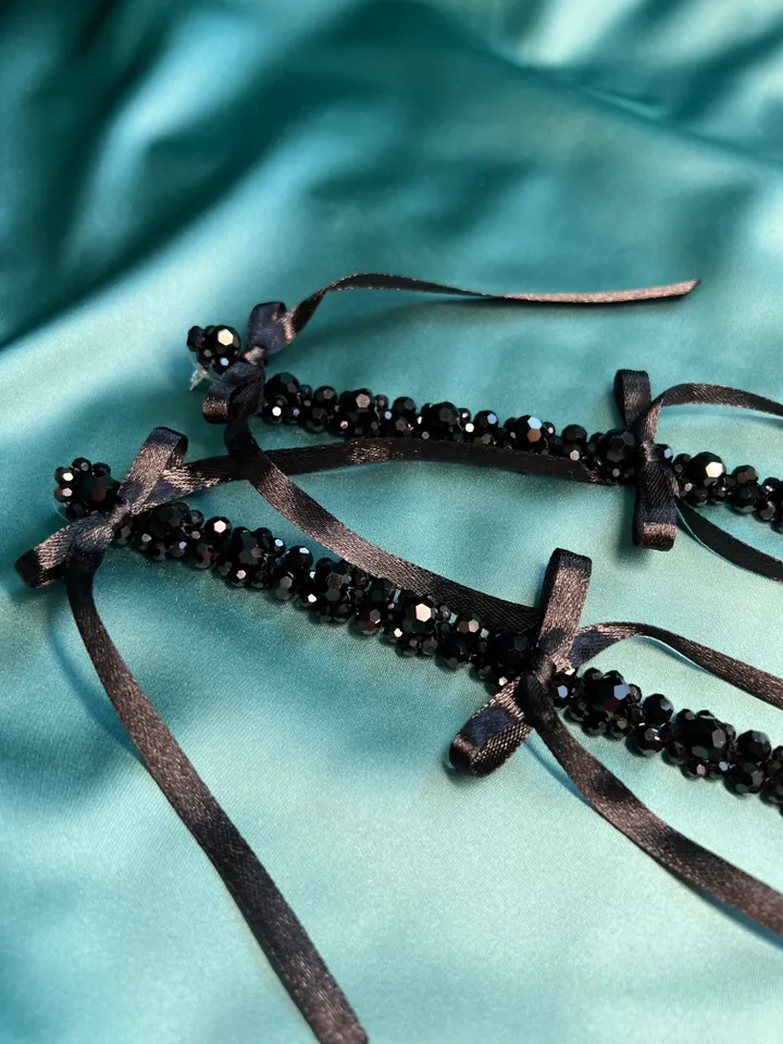 XL Ribbon Drip Crystal Earrings