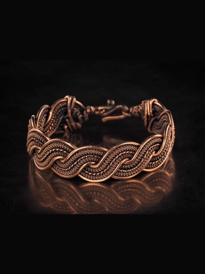 Wire wrapped copper bracelet for woman Antique style copper jewelry WireWrapArt