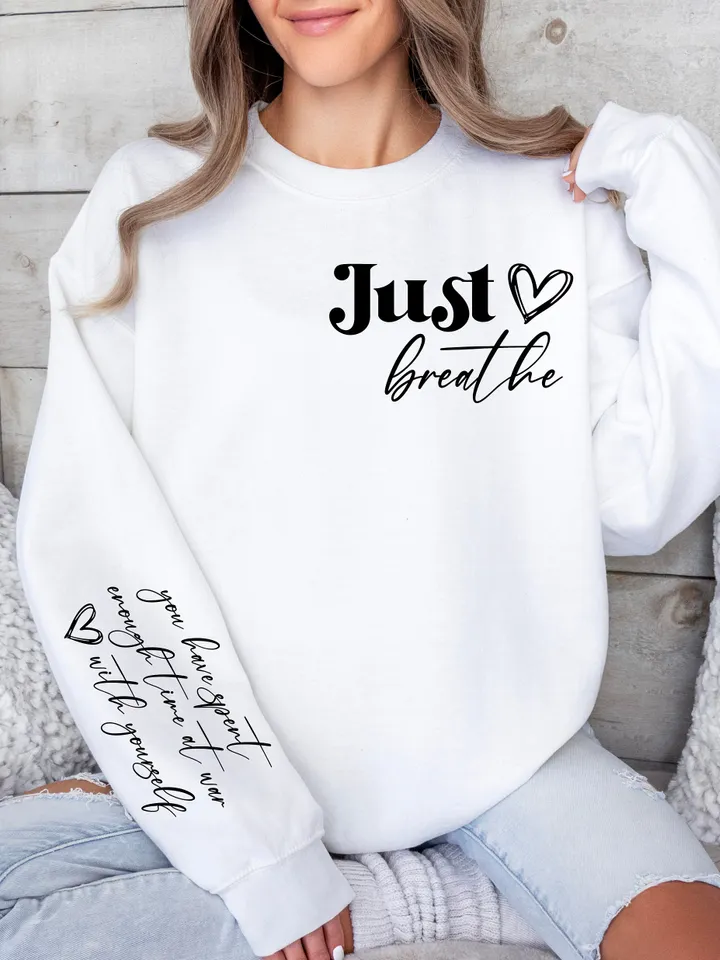 Just Breathe Sleeve Design SVG PNG sublimation,Instant Download,Digital Download,dandelion svg Cricut Shirt,Chapter Mom life Tshirt,positive