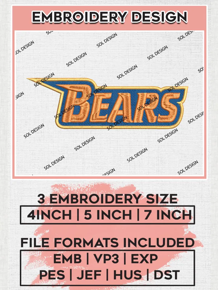 NCAA Morgan State College Football Team Writing Logo embroidery designs, NCAA Morgan State Bears Logo Machine embroidery designs, NCAA Team Logo embroidery designs, NCAA Game Day Machine embroidery designs, Digital Download