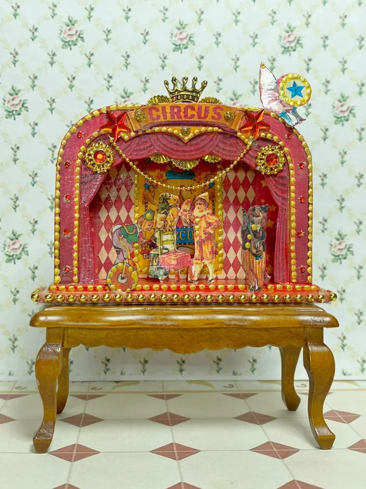 Puppet Circus. 1:12. dollhouse miniature. Puppet show.