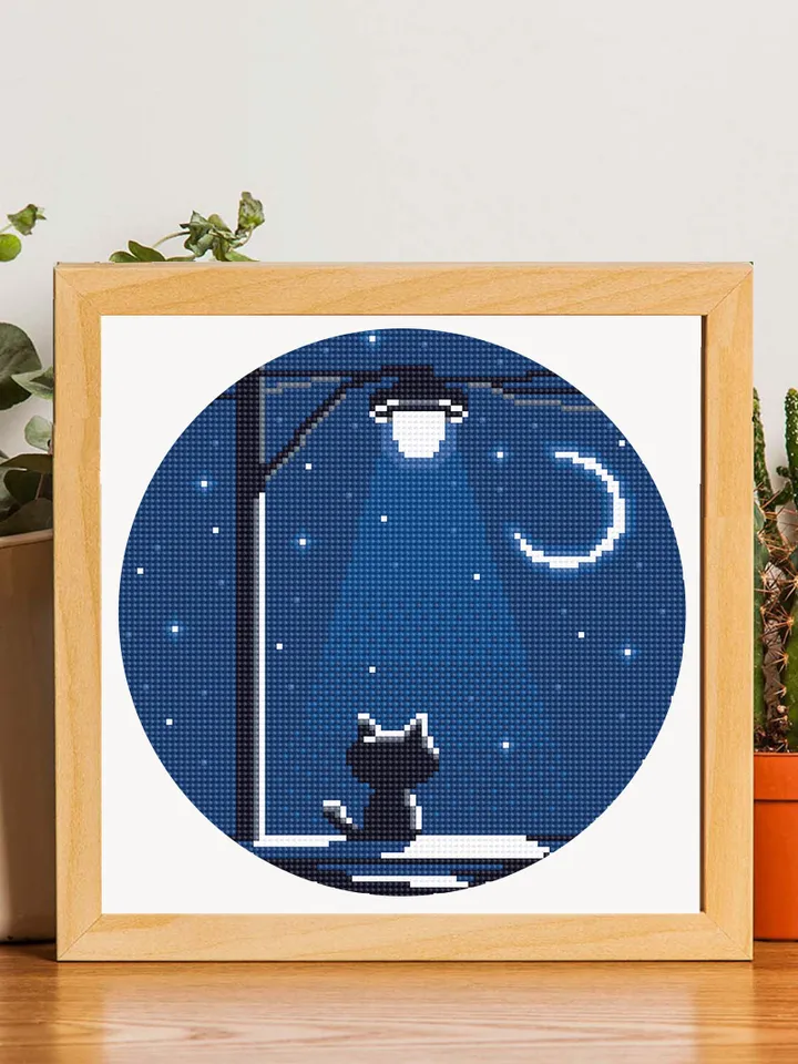 Black cat silhouette cross stitch pattern PDF download Cute kitten cross stitch chart, Funny cat pattern digital PDF, Cat lover gift #K44
