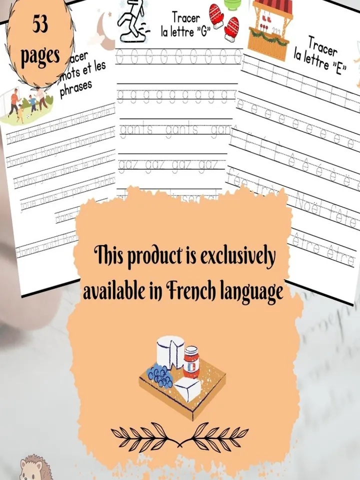 Handwriting Practice Workbook in French