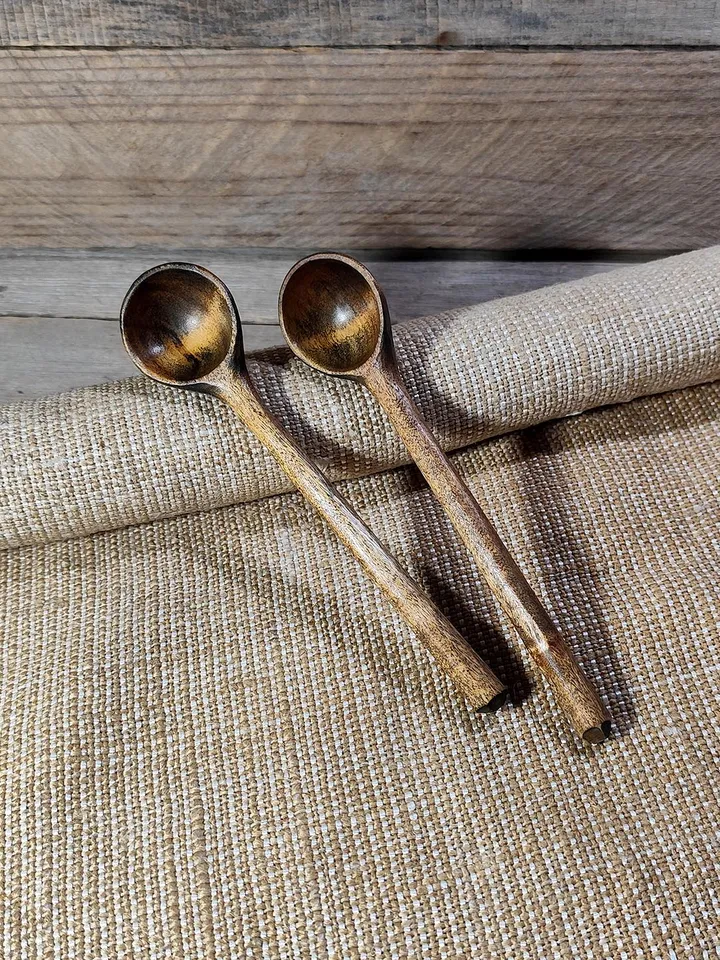 Handmade small wooden spoon, 9th anniversary willow wood, Dessert willow spoon, Measuring spoon, Wooden gift tea lovers