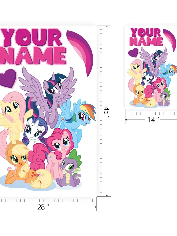 Personalized Little Pony Wall Decal Gamer Custom name Sticker Girl Playroom Decor Gift el208