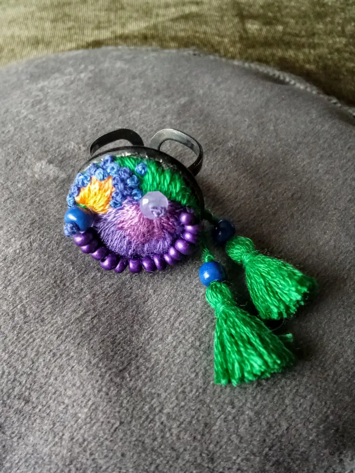 Embroidered ring