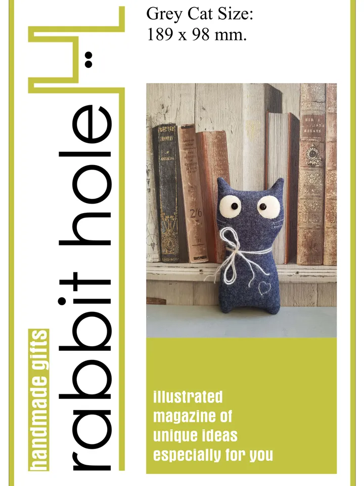 Cat sewing pattern PDF, digital tutorial in english