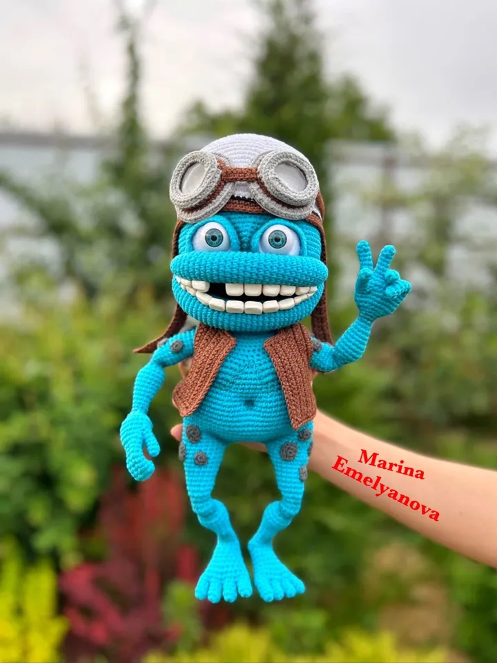 Digital Download - PDF. Crochet pattern Crazy Frog. DIY amigurumi toy tutorial