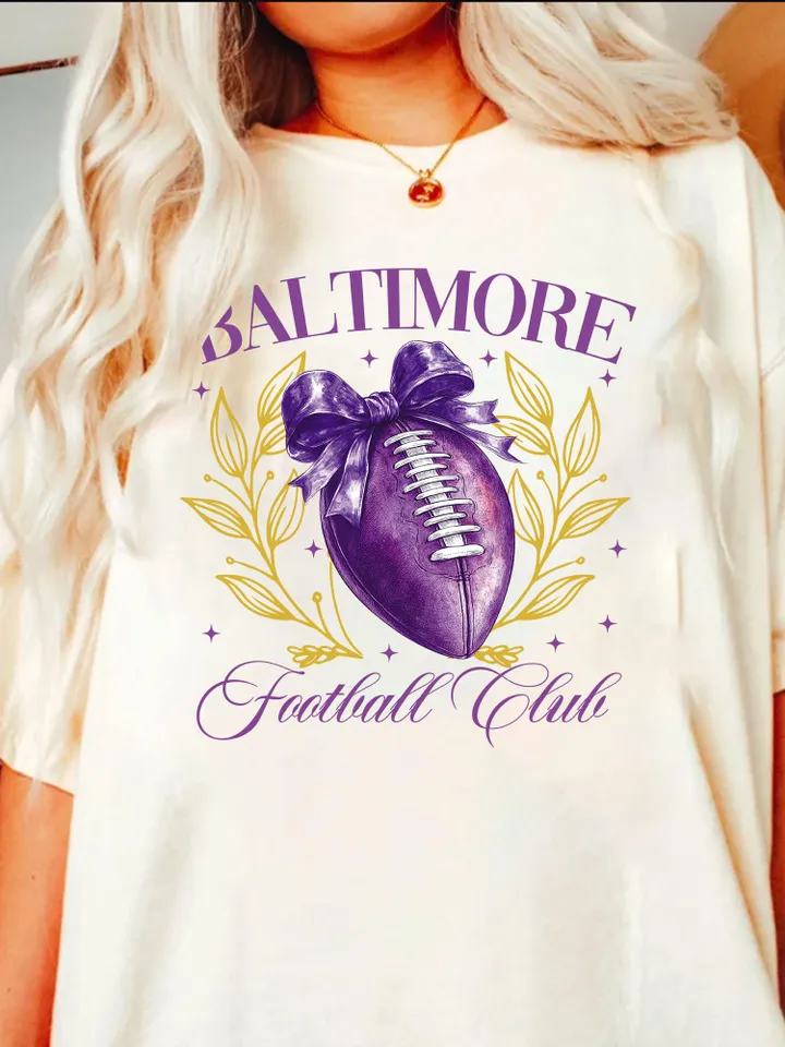 Football png, Coquette Football PNG, Baltimore Football PNG, Football Team PNG,Baltimore Football Sweatshirt, Football Purple Team Football
