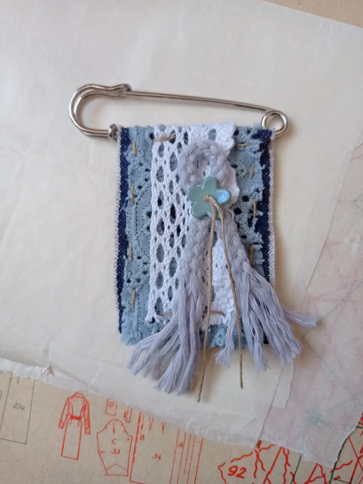 Denim Pin Brooch
