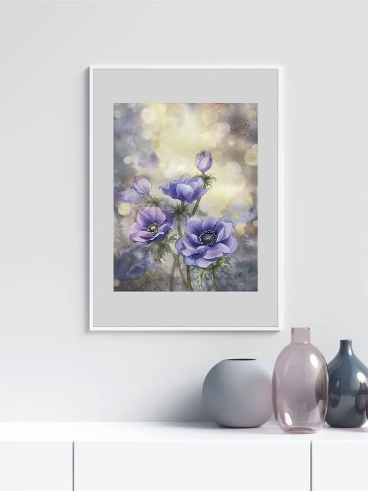 Flowers Original Painting Anemones Painting Floral Watercolor Wall Art