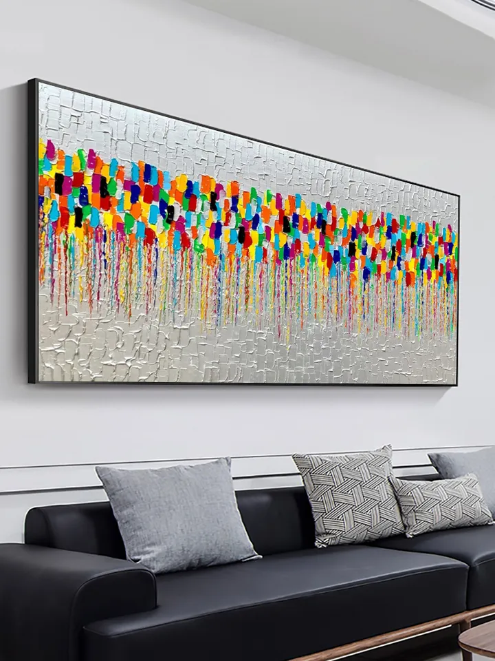 Original Oil Painting On Canvas, Abstract Colorful Textured Palette Art, Large Wall Art, Living room Wall Art, Home Decor, Boho Wall Decor