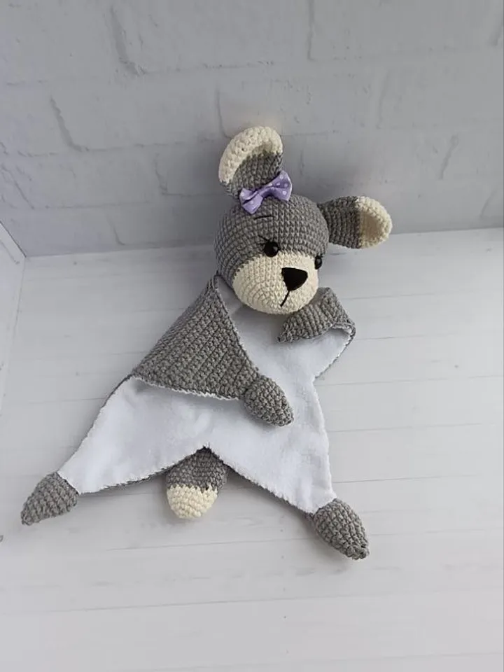 Baby Cotton Crocheted Comforter dog, Crocheted dog Toy