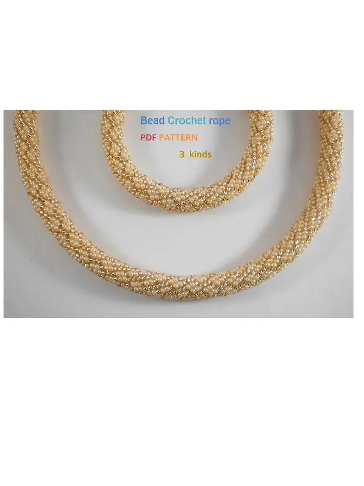 Bead Crochet Rope Necklace Bracelet pattern, pattern seed beads, DIY, bead jewelery, Instant Download, PDF patterns
