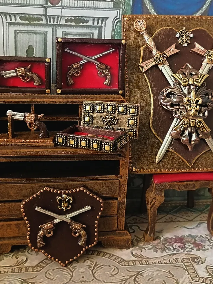 Dollhouse weapons. Collection weapon. Museum exhibit.1:12 scale.
