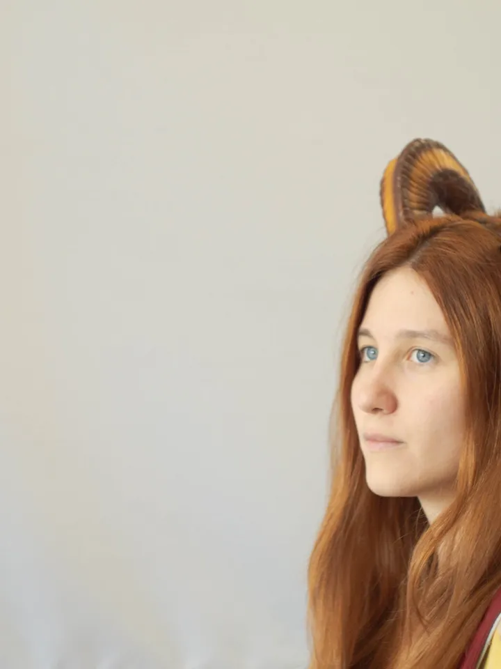 Demon Horns Headband, Twisted Ram Horns Headpiece for Halloween or Photoshoot, Realistic Fantasy Cosplay Horns