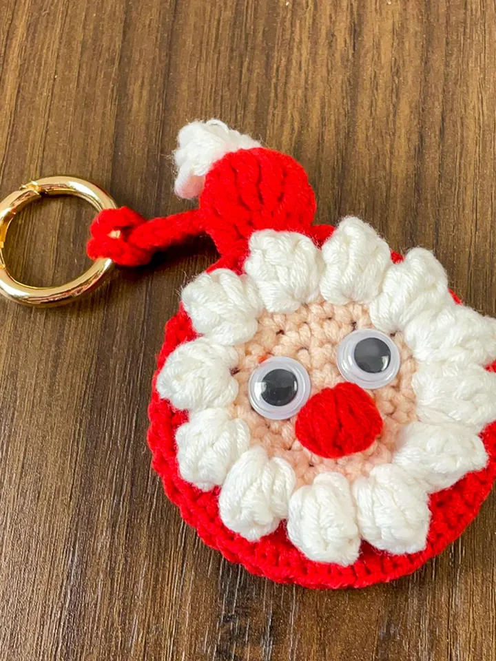Crochet Santa Claus Keychain and Ornament PDF Pattern, DIY Christmas Decoration, Handmade Festive Keyring, Holiday Crochet Design