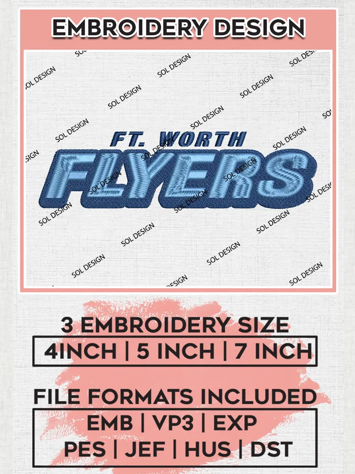 NBA Fort Worth Flyers Team Wordmark Logo Wordmark Embroidery Designs, NBA G League Team Embroidery Files, Basketball Machine Embroidery Designs, NBA Fort Worth Flyers Team Logo, Sport Machine Embroidery Design, Digital Download