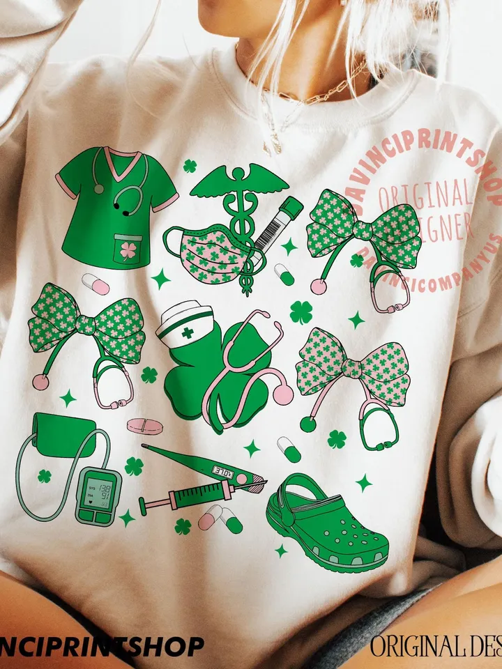 St. Patricks day nurse png, St.Patricks Day Nurse Coquette Png, Nurse St.patricks Day shirt design, Nurse png, St.patricks png, Shamrock png