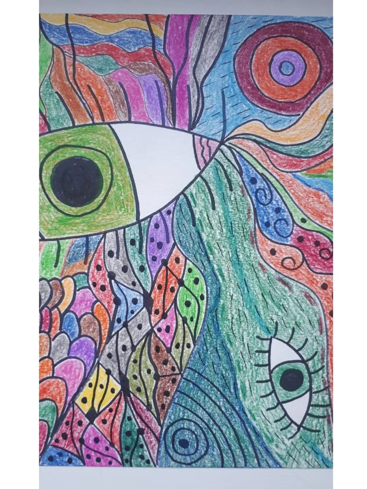 Abstraction #2026, Abstract Art Pencil Drawing Contemporary Artwork Modern Art