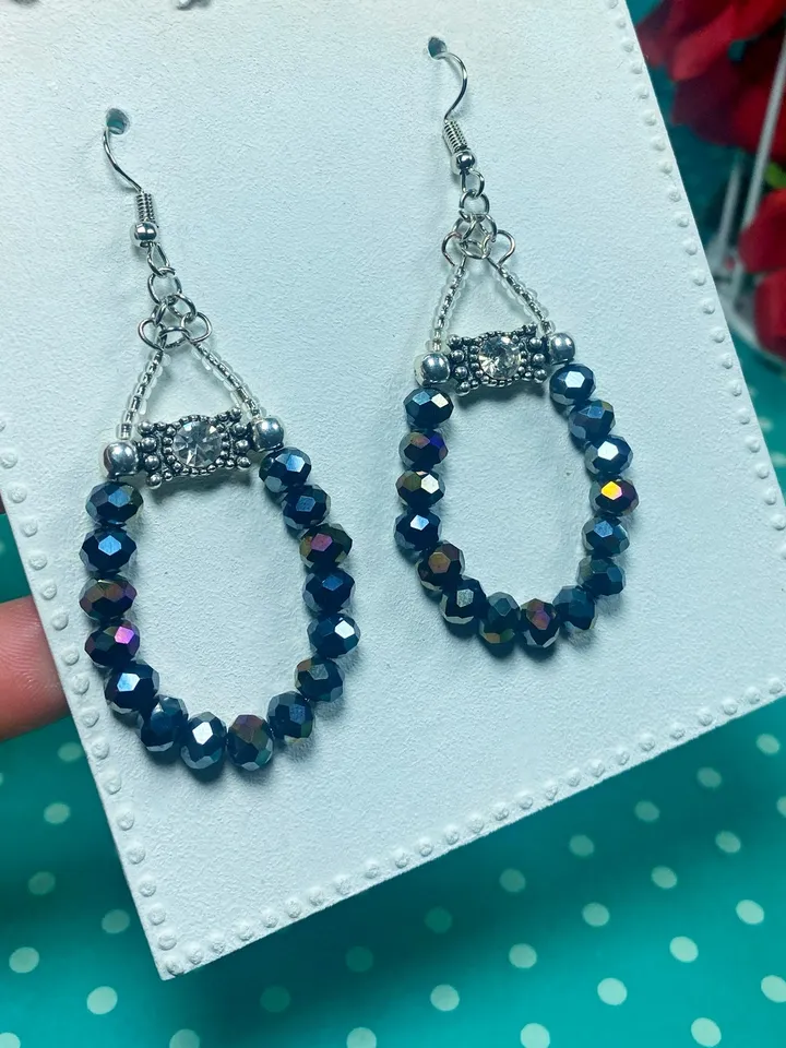 Classic handmade earrings.Handmade jewelry.
