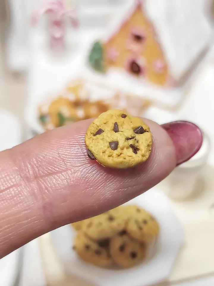 Christmas treat for santa claus - chocolate chip cookies for dolls - food for barbie - realistic miniature - Christmas