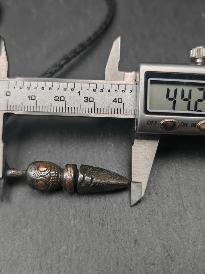Gandhanra Handmade Skull Phurba Amulet,Kila - Dorje Phurba,Tibetan Budhist Ritual Implement Pendant,Made of Cold Iron,44mm