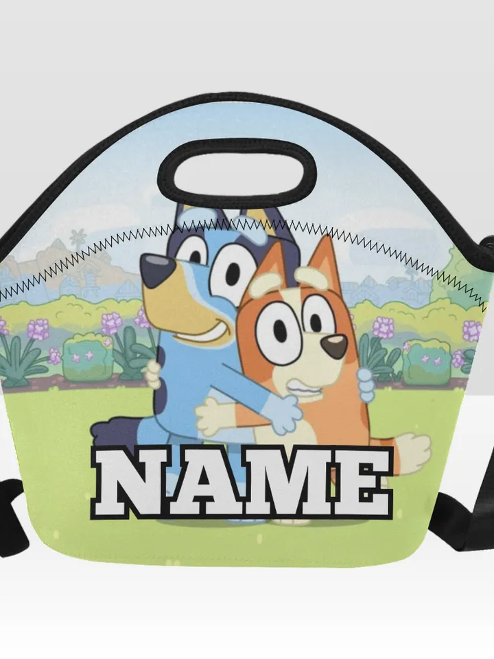 Custom NAME Bluey Neoprene Lunch Bag, Lunch Box