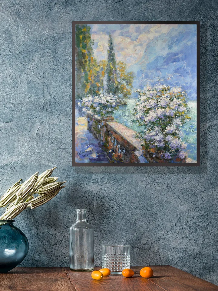 Italy Lake Garda Original Art Impressionism Canvas Impressionism