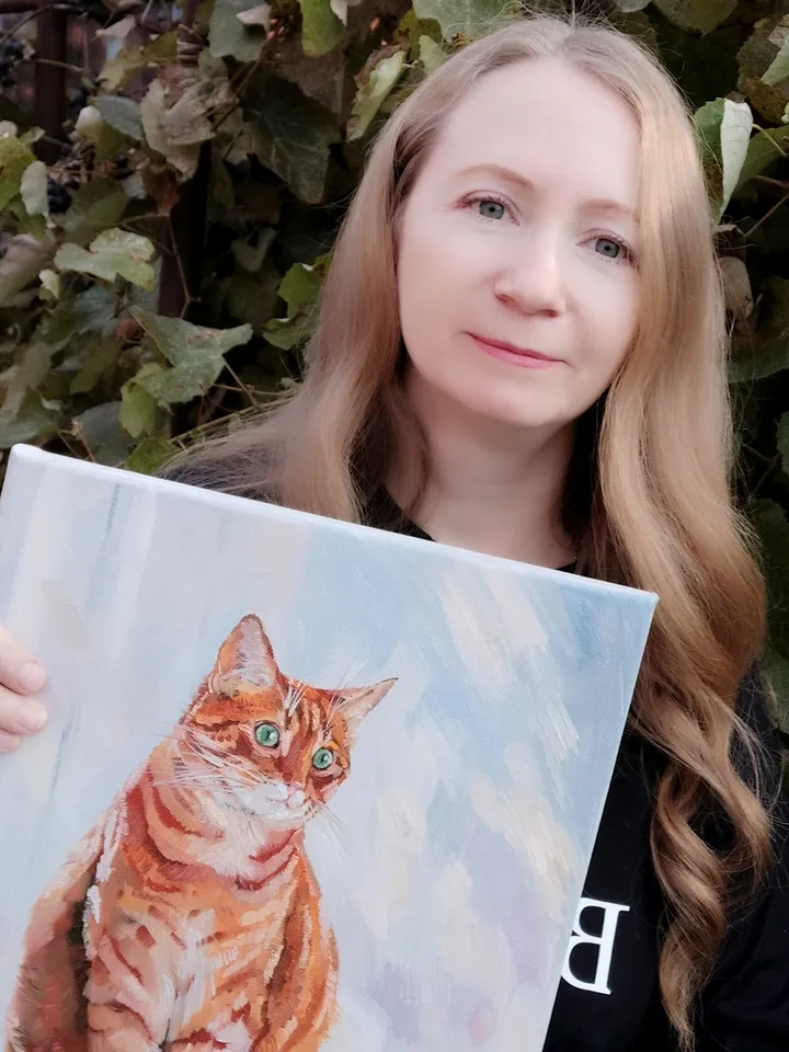 Red Cat painting oil Tabby Cat Original Art Ginger Cat Artwork fine art Animal canvas art by Natalia Plotnikova