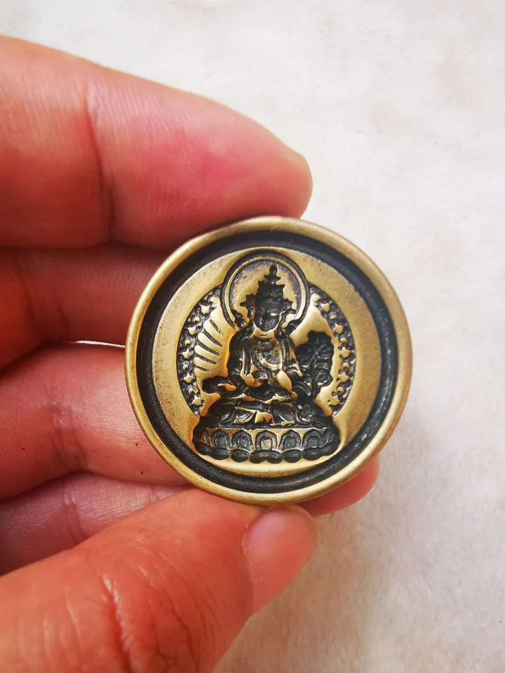 Gandhanra Old Tibetan Buddha Statue Tsa Tsa Mold,Copper Mould For Making Clay Buddha Statue, DIY Tsha Tsha Statue