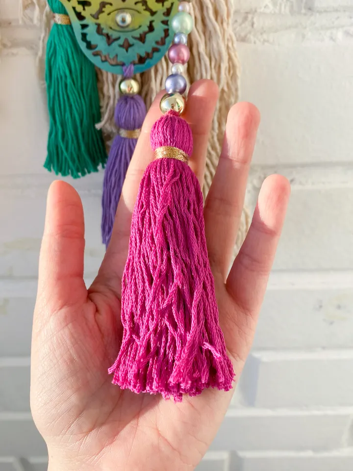 Unique birthday gift, Hamsa hand with evil eye wall decor, Macrame rainbow wall hanging, sun catcher crystal