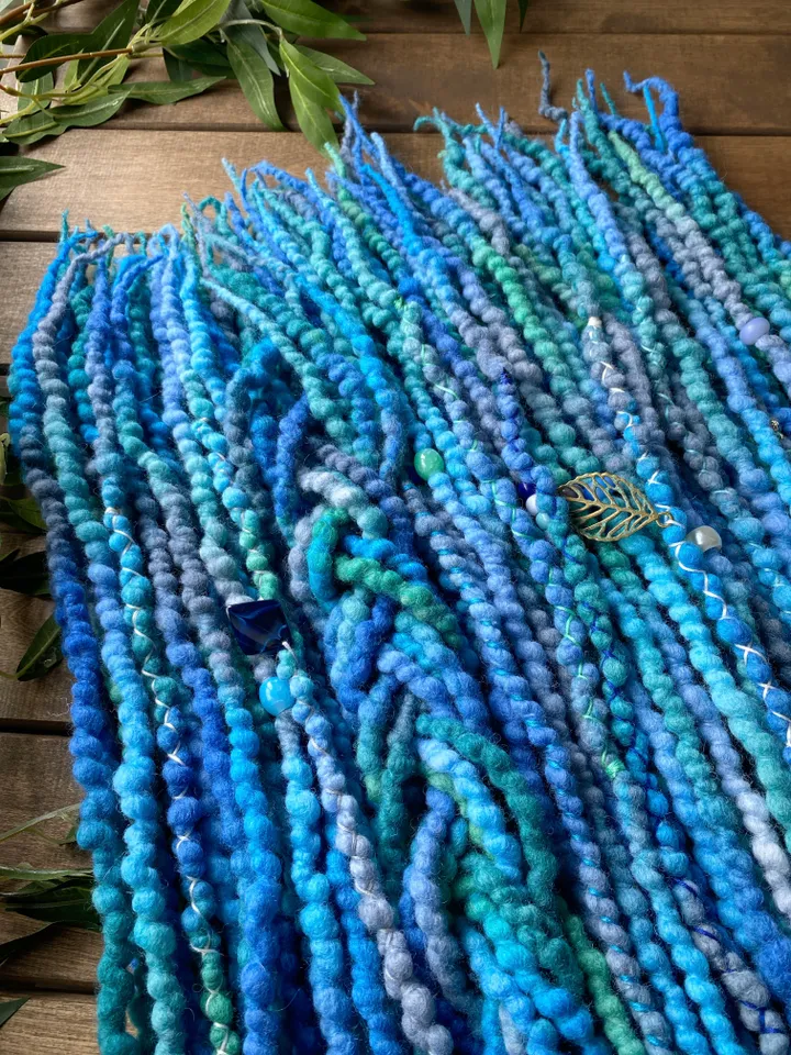 Turquoise blue Wool Double Ended dreads β¨