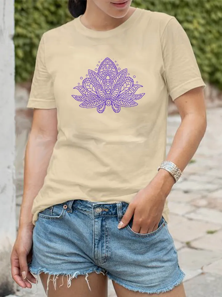 Lotus flower cross stitch pattern download PDF, Set Lotus mandala cross stitch chart, Mandala pattern PDF, Floral ornament cross stitch #S31