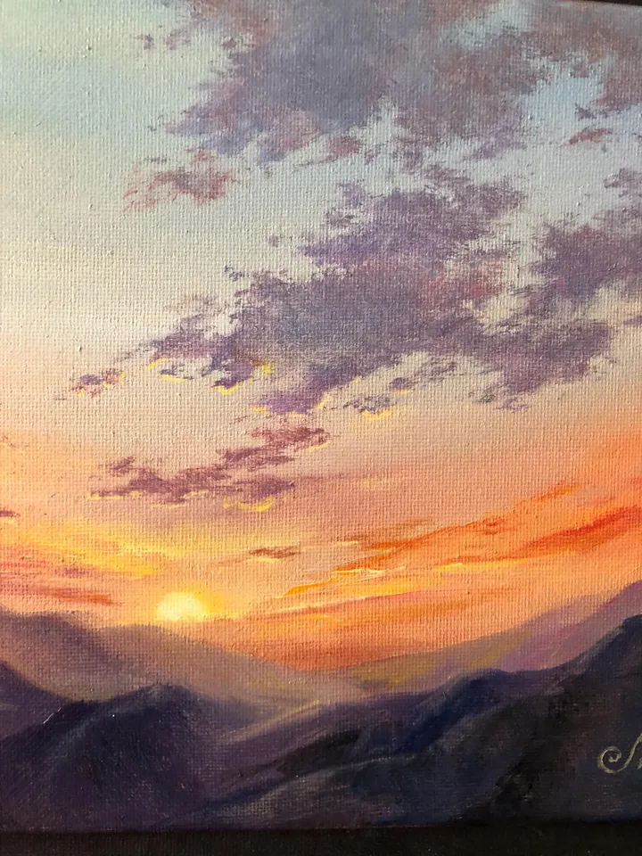 Sunset Oil Painting Original Art Sunrise Painting Landscape