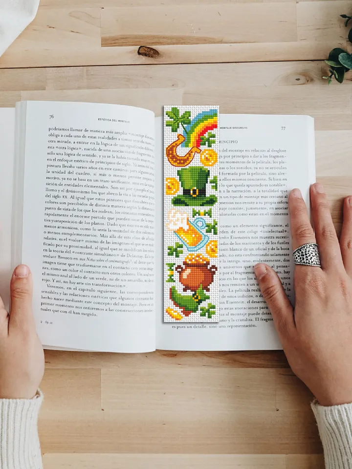 St Patrick bookmark cross stitch pattern PDF download Irish cross stitch sampler, Funny Bookmark pattern digital PDF, Patrick day gift #B256