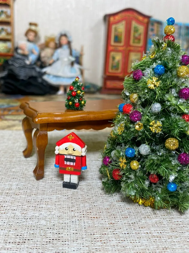 Nutcracker. Miniature toy for dolls. 1:12.Dollhouse miniature.