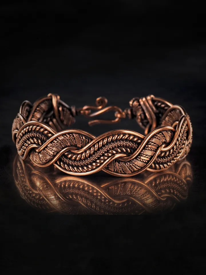 Wire wrapped copper bracelet for woman Antique style copper jewelry WireWrapArt