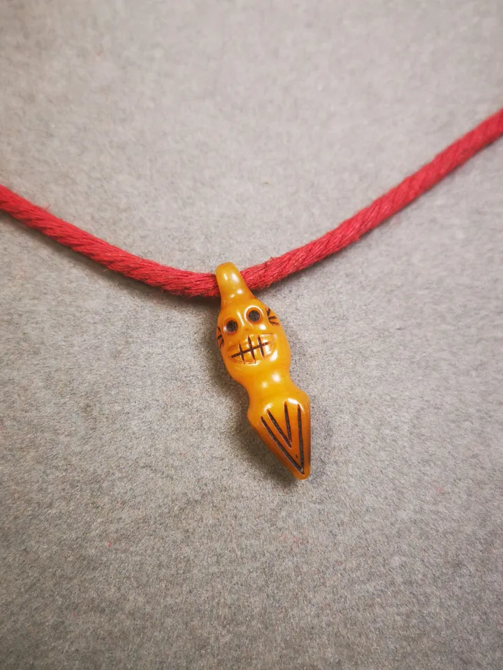 Gandhanra Tibetan Bone Carved Phurba Amulet, Ritual Implement Pendant