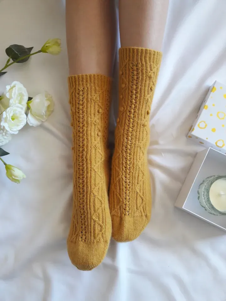 Hand knitted socks for women. Alpaca socks. Gift for her.