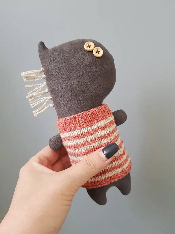 Animal Dolls sewing and knitting patterns PDF, Unicorn and Horse in striped sweaters, Digital tutorial in English, rag dolls diy