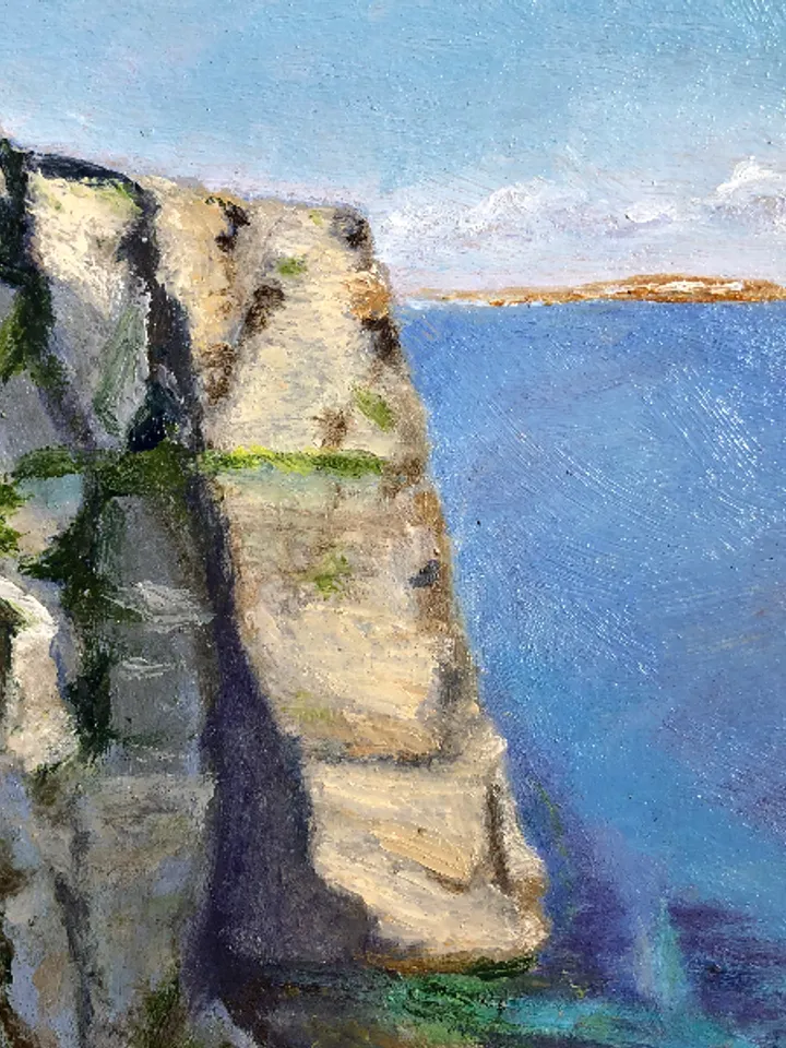 Rocky coast seascape original oil painting hand painted modern painting wall art 6x9 inches