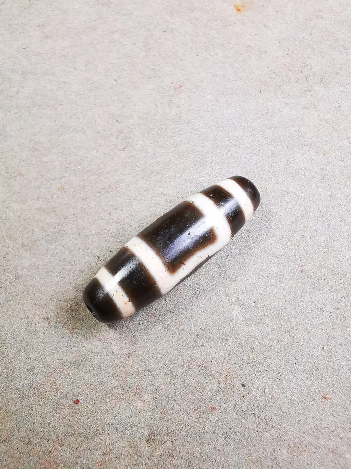Gandhanra Antique Tibetan Dzi Bead(30 Years Old),Small Size Sky Earth Pattern,Protective Amulet Bead