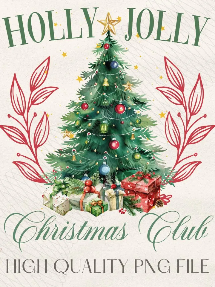 Christmas Club png,Christmas designs,Christmas sublimation,Cocktail Club,Trending png,Vintage Holly Jolly Holidays png,Holiday vibes png
