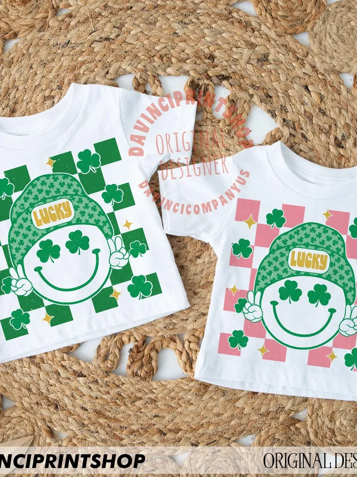 St Patricks Day Smile Faces PNG, Kid St Patricks png, Retro Groovy St patricks png, Toddler St patricks png, St patricks png, Shamrock png