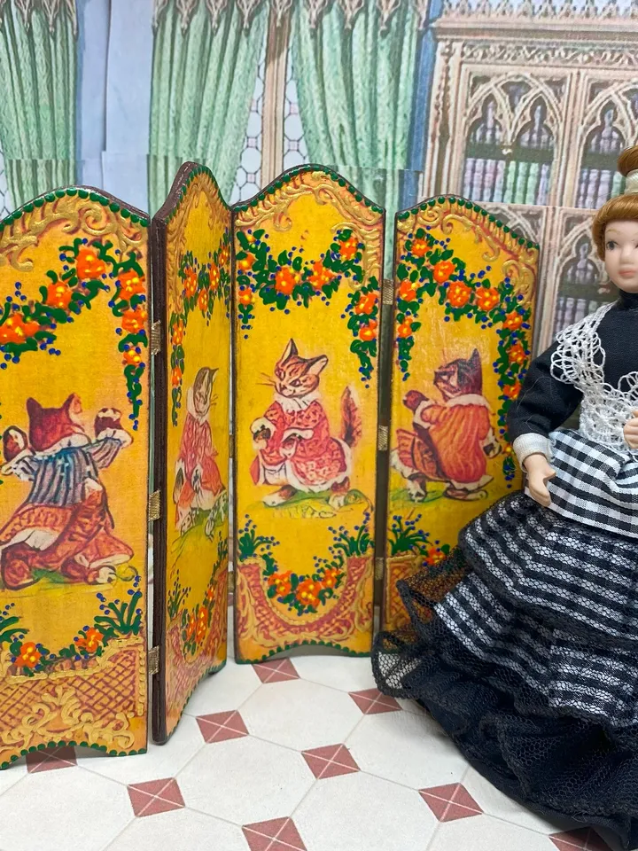 Screen for a dollhouse. 1:12. Doll furniture. Doll accessories.
