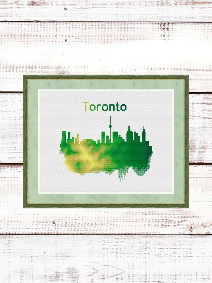 Toronto Cross Stitch Pattern, Modern Cross Stitch, Canada Cross Stitch, Watercolor Xstitch, City Cross Stitch Skyline